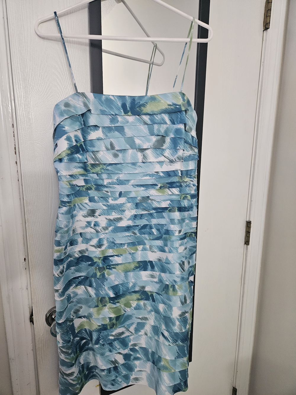 dressbarn Blue and Green Strap Spaghetti Dress